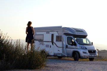 person standing near the motorhome