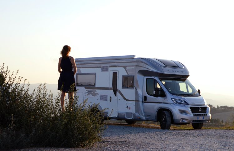 person standing near the motorhome