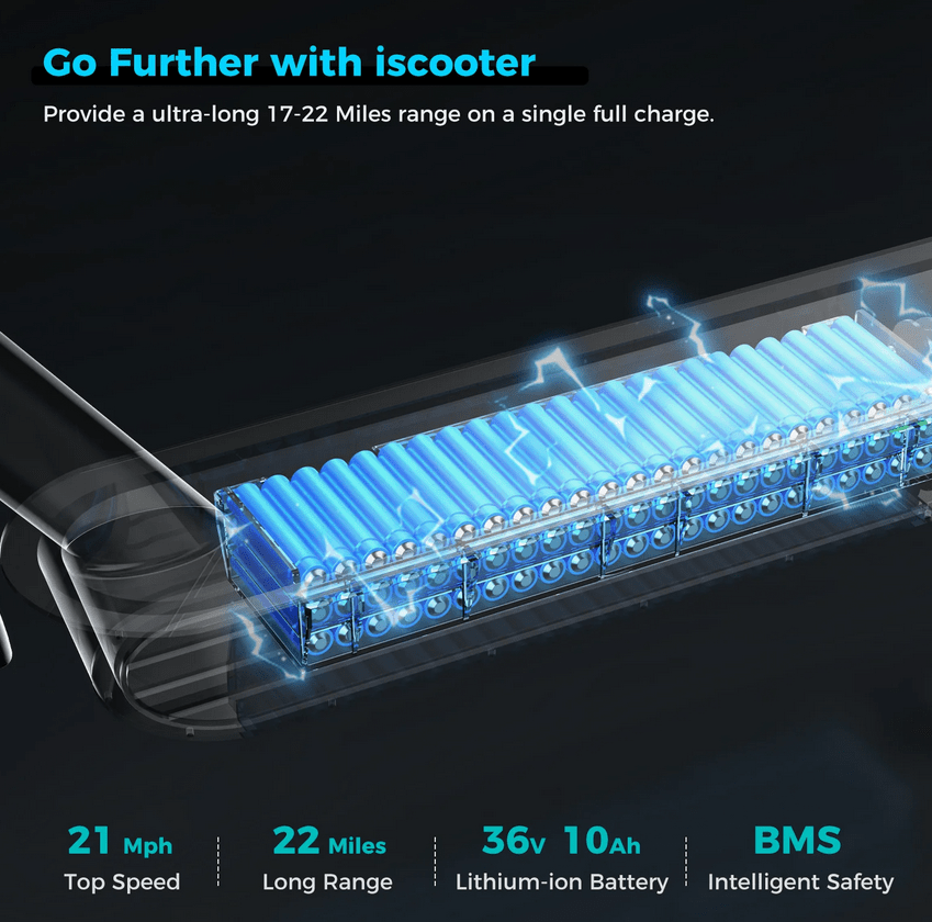 the long battery of iscooter