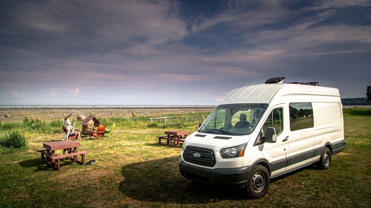 ford transit in the camping